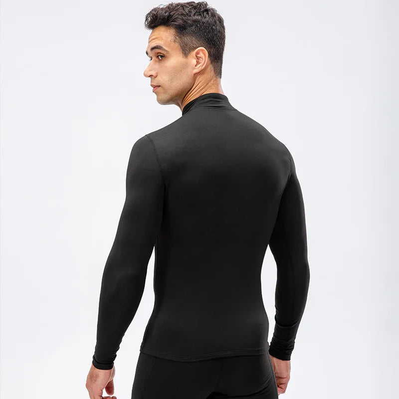 Pull fin de compression à manches longues pour sport