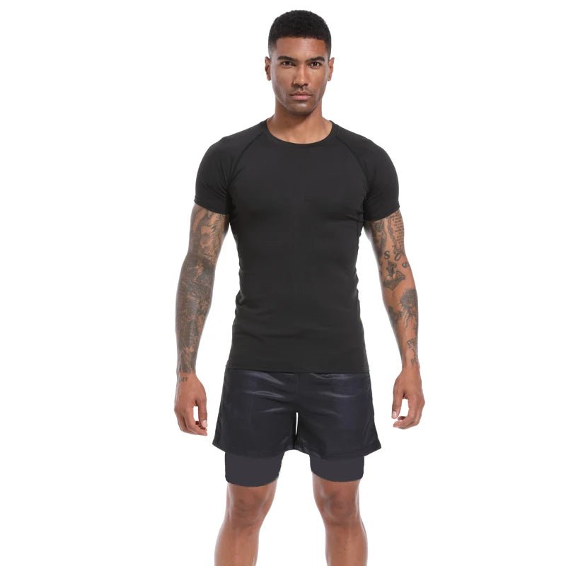 T-shirt à manche courte de compression pour sport